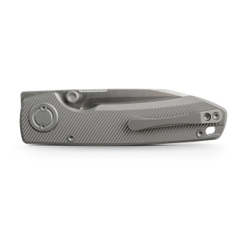 Vosteed Raccoon V Folding Knife Gray Titanium Handle Satin M390 Blade Vanchor Lock  A4003