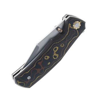 North Mountain Blades Jellyfish 4th Generation Folding Knife Copper Carbon Fiber Handle M390 Plain Edge Hand Polish Finish NMB-JLLY-POLISH-CPPR-CF
