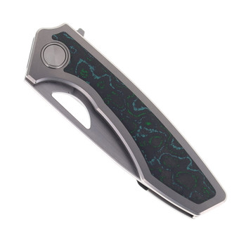 Gecko Customz Knifeworks Sikorae V2 Folding Knife Flipper Kelp Bed Inlay Magnacut Blade