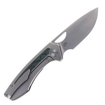 Gecko Customz Knifeworks Sikorae V2 Folding Knife Thumb Hole Kelp Bed Inlay Magnacut Blade