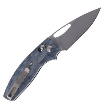 Three Rivers Manufacturing Bulldog Rev. B Folding Knife Denim Micarta Handle MagnaCutBlade