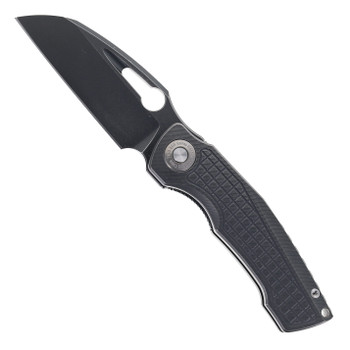 TwoSun Folding Knife Black Titanium Handle 14C28N Plain Black Blade TS559-Black