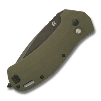 RoseCraft MA-12 Folding Knife OD Green G10 Handle AUS-10 Drop Point Plain Black Blade RCM021-OD