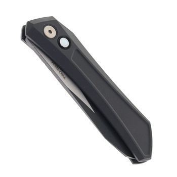 Pro-Tech Oligarch Automatic Knife Black Aluminum Handle Magnacut Sheepsoot Plain Edge Black/Satin Finish DS103-LTD