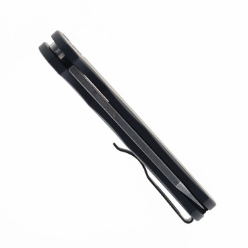 Pro-Tech Malibu Folding Knife Smooth Black Aluminum Handle Magnacut Reverse Tanto Plain Edge Acid Wash Finish 5401-AW