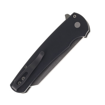 Pro-Tech Malibu Folding Knife Smooth Black Aluminum Handle Magnacut Reverse Tanto Plain Edge Acid Wash Finish 5401-AW
