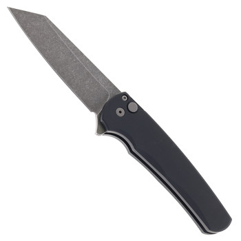 Pro-Tech Malibu Folding Knife Smooth Black Aluminum Handle Magnacut Reverse Tanto Plain Edge Acid Wash Finish 5401-AW
