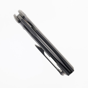 Chaves Knives Liberation Street Integral Titanium Handle Folding Knife M390 Stonewashed Tanto Blade