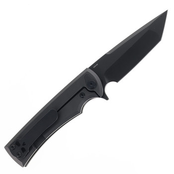 Chaves Knives Liberation Street Integral Distressed Gray Titanium Handle Folding Knife M390 Grey PVD Tanto Blade Chaves Knives Liberation Street Integral Distressed Gray Titanium Handle Folding Knife M390 Grey PVD Tanto Blade