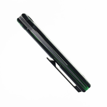 North Mountain Blades Folding Knife Distressed Green Cerakote Titanium Handle ZDP-189 Plain Edge Chop-Class Polish Dis Green