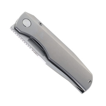 Vero Engineering Nova Mini Titanium Stonwash Handle M390 Drop Point Belt Satin Blade Frame Lock Folding Knife Vero Engineering Nova Mini Titanium Stonwash Handle M390 Drop Point Belt Satin Blade Frame Lock Folding Knife