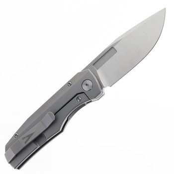 Vero Engineering Nova Mini Titanium Stonwash Handle M390 Drop Point Belt Satin Blade Frame Lock Folding Knife Vero Engineering Nova Mini Titanium Stonwash Handle M390 Drop Point Belt Satin Blade Frame Lock Folding Knife