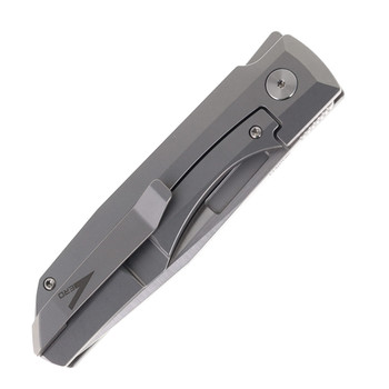 Vero Engineering Impulse Thin Frame Lock Folding Knife Titanium Stonewash Handle M390 Belt Satin Blade