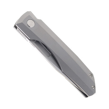 Vero Engineering Impulse Thin Framelock Folding Knife Titanium Stonewash Handle M390 Hand Satin Blade