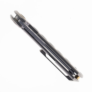 North Mountain Blades Zero Folding Knife Hole Titanium Handle SLD-Magic Tanto Plain Edge 2507-HOLE