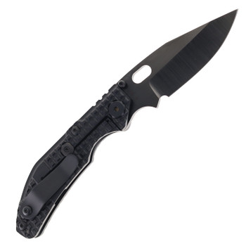 North Mountain Blades BBNM Folding Knife Black Titanium Handle 3V Bowie Plain Black Blade 2522-Bowie DLC