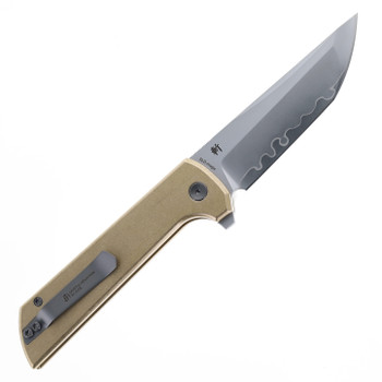 North Mountain Blades Chop 2 Folding Knife Bronze Aluminum Handle SLD-Magic Tanto Plain Edge 2403-Hole BRZ