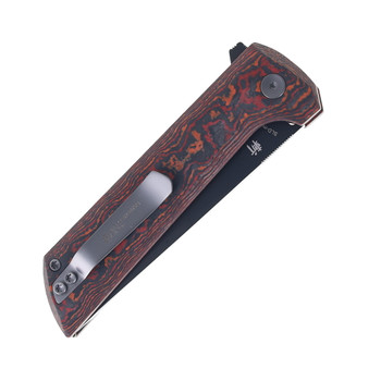 North Mountain Blades Folding Knife Red/Black Carbon Fiber Handle SLD Tanto Plain Edge 2405-B-DLC North Mountain Blades Folding Knife Red/Black Carbon Fiber Handle SLD Tanto Plain Edge 2405-B-DLC