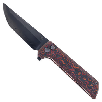 North Mountain Blades Folding Knife Red/Black Carbon Fiber Handle