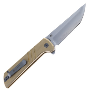North Mountain Blades Chop 2 Folding Knife Bronze Aluminum Handle SLD-Magic Tanto Plain Edge 2403-Stripe BRZ