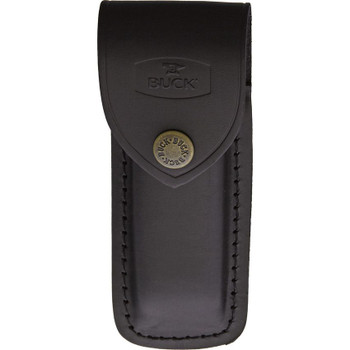 Buck Hunter Folding Knife Genuine Crelicam Ebony Finger Grooved Handle 420HC Clip Point Plain Edge BU110FG