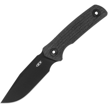 Zero Tolerance Fixed Blade Knife Black Micarta Handle Cru-Wear Plain Black Blade ZT0004BLK