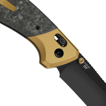 Kizer Staffi Folding Knife Black/Gold Titanium/Carbon Fiber Handle S45VN Harpoon Plain Black Blade Ki3695A1 Kizer Staffi Folding Knife Black/Gold Titanium/Carbon Fiber Handle S45VN Harpoon Plain Black Blade Ki3695A1