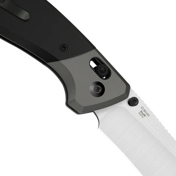 Kizer Staffi Folding Knife Black/Gray Titanium Handle S45VN Harpoon Plain Edge Hand Brushed Finish Ki3695A2