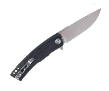 Petrified Fish Magazine Black G10 Handle D2 Plain Edge Stonewash Finish P02-DW