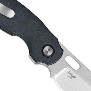Kizer Seagull Folding Knife Blue Canyon Richlite Handle 14C28N Drop Point Plain Edge Stonewash Finish V3770A2 Kizer Seagull Folding Knife Blue Canyon Richlite Handle 14C28N Drop Point Plain Edge Stonewash Finish V3770A2