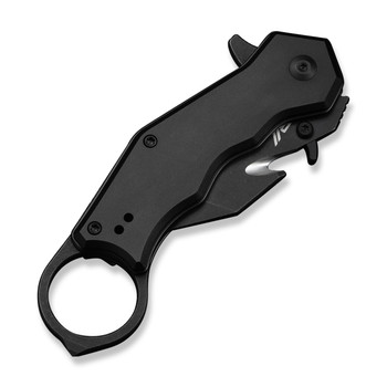Civivi Amaroq Folding Karambit Knife Black Aluminum Handle Nitro-V Plain Edge Black Stonewash Finish C24018-2