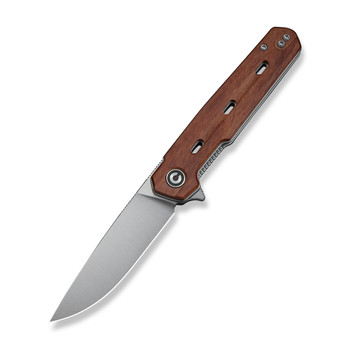 Civivi Navo Folding Knife Guibourtia Wood Handle Nitro-V Plain Edge Satin Finish C25015B-1