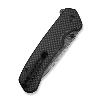 Civivi Button Lock Brazen Folding Knife Twill Carbon Fiber/Black G10 Handle Damascus  C19059C-DS1