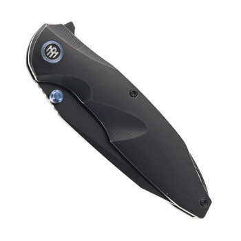 REMETTE RT-Cool Whale Folding Knife Black Titanium Handle M390 Plain Edge Black PVD/Stonewash Finish RTCL-T4