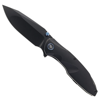 REMETTE RT-Cool Whale Folding Knife Black Titanium Handle M390 Plain Edge Black PVD/Stonewash Finish RTCL-T4