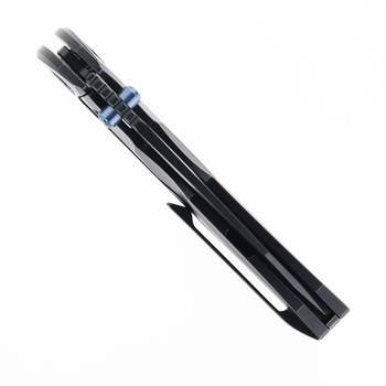 REMETTE RT-Cool Whale Folding Knife Black Titanium Handle M390 Plain Edge Black PVD/Stonewash Finish RTCL-T4