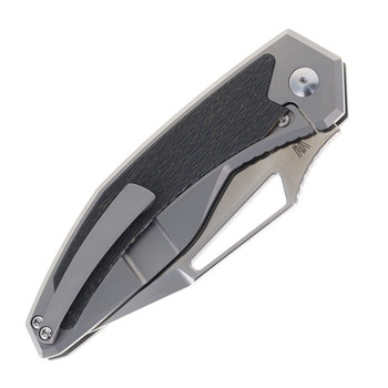 (Weak Detent) Open Box / Return Artisan Cutlery Fragarach 1879G-GY S90V Blade Titanium & Fat Carbon Handle Folding Knife
