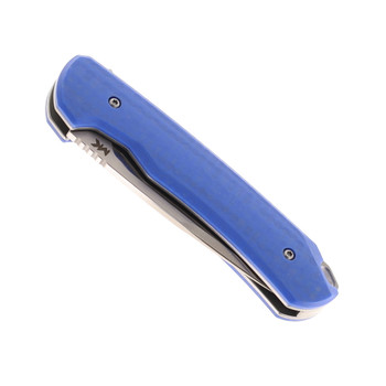 MK Knives Humbler Skyline Flipper Folding Knife Satin MagnaCut Blade Blue CarbonTex G10 MK-02F.BP002