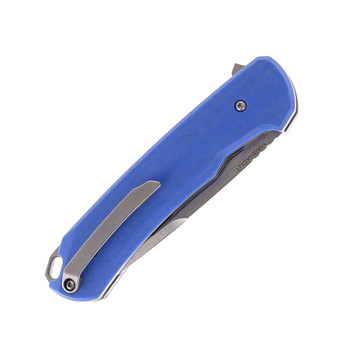 MK Knives Humbler Skyline Flipper Folding Knife Satin MagnaCut Blade Blue CarbonTex G10 MK-02F.BP002