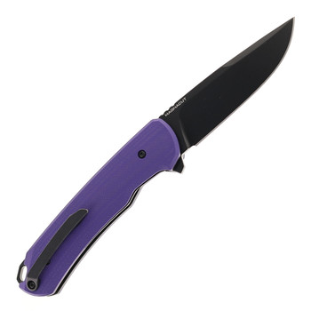 MK Knives Humbler Nightberry Flipper Folding Knife Black MagnaCut Black Blade Purple G10 Handle