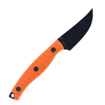 Bestech Heidiblacksmith 3 Fixed Blade Knife Orange G10 Handle 14C28N Plain Edge Black PVD Finish BFK08B