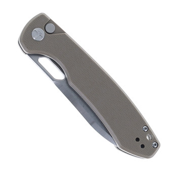 Bestechman Firebird Folding Knife Tan G10 Handle D2 Plain Edge Satin/Stonewash Finish BMK05B