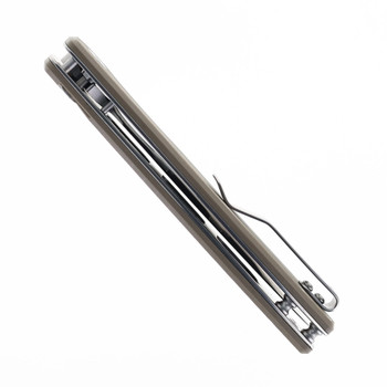 Bestechman Firebird Folding Knife Tan G10 Handle D2 Plain Edge Satin/Stonewash Finish BMK05B