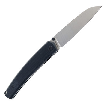 Petrified Fish Patte Folding Knife Black G10 Handle 12C27 Sheepsfoot Plain Edge Satin Finish PF719DS