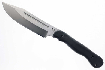 Work Tuff Gear JX-Omega Fixed Blade Knife Black G10 Camo Handle Bohler K329 Drop Point Plain Edge Two Tone Satin Finish