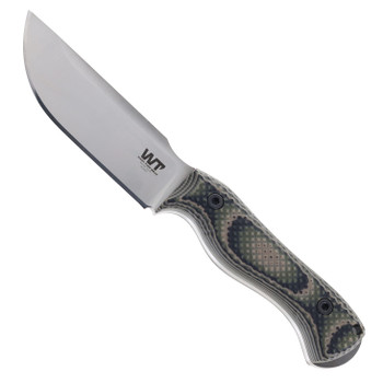 Work Tuff Gear Nomad Bushcrafter Fixed Blade Knife Jungle Camo G10 Handle Bohler K329 Plain Stonewash Blade
