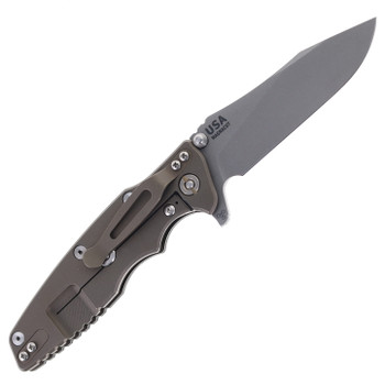 Hinderer Eklipse Skinny Slicer 3.5" Folding Knife Working Finish Magnacut Blade Black G10 Handle Battle Bronze Titanium Handle Battle Bronze Titanium