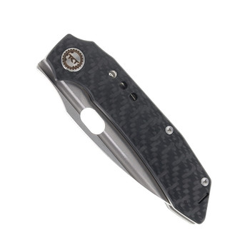 TwoSun TS582-M390-CF Folding Knife M390 Stonewash Blade Titanium/Carbon Fiber Handle
