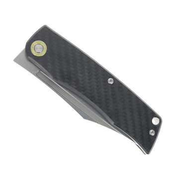 TwoSun TS551-14C28N Folding Knife Stonewash 14C28N Blade Titanium/Carbon Fiber Handle TwoSun TS551-14C28N Folding Knife Stonewash 14C28N Blade Titanium/Carbon Fiber Handle