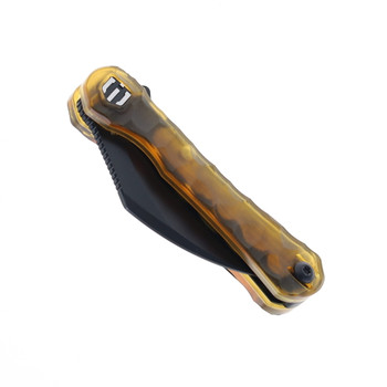 Discontinued Shieldon Scythe Folding Knife PEI Handle 154CM Black Blade DC01G Discontinued Shieldon Scythe Folding Knife PEI Handle 154CM Black Blade DC01G